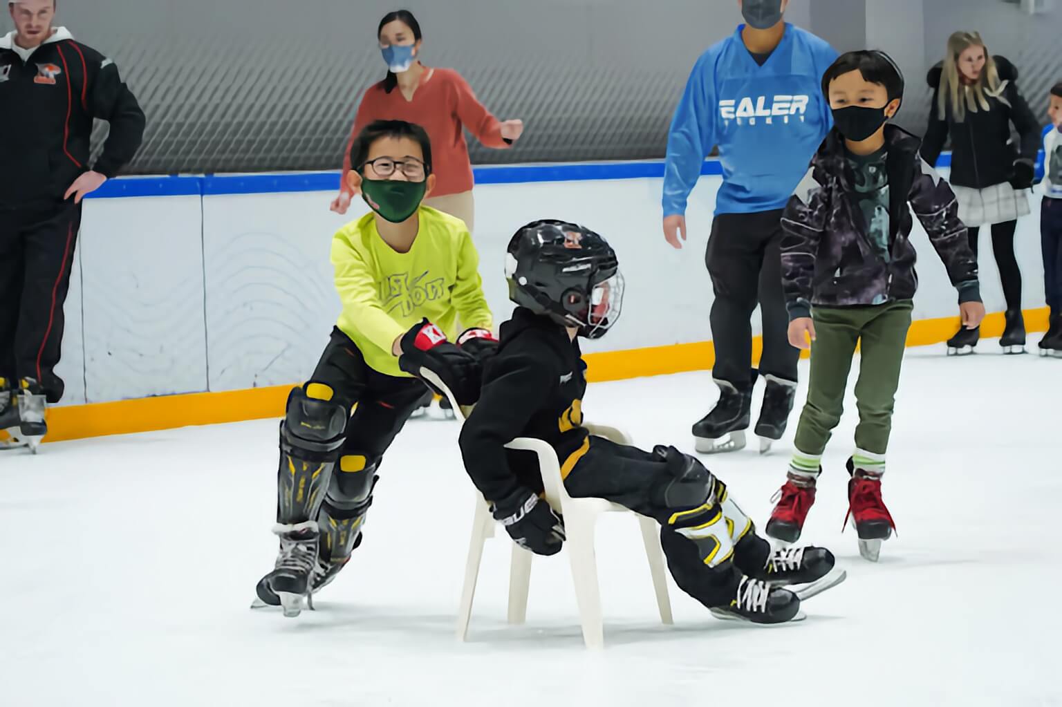 Kids having fun at the Community Skate Event