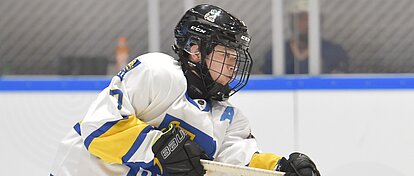 A well-quipped young hockey player
